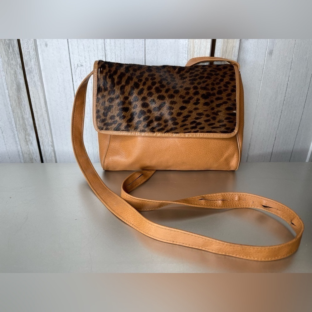 Calf Hair Animal Print Faux Leather Bag Purse Shoulder Bag